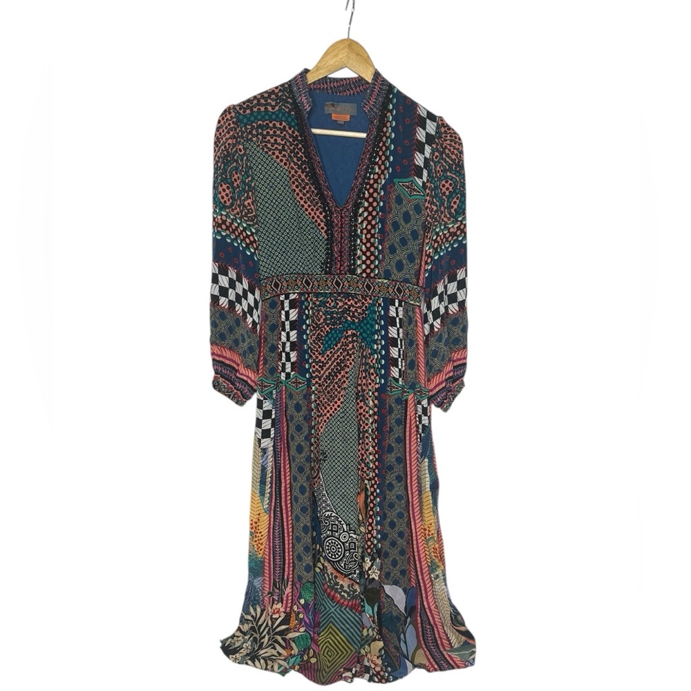 Anthropologie x Bhanuni by Jyoti Patterned Beaded Maxi Dress 2P - Picture 4 of 14